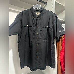 Drake Men's Black Casual Button-Down Shirt